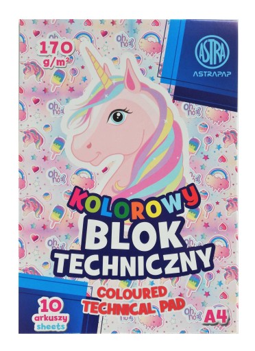Blok techniczny kolorowy A4 Astra