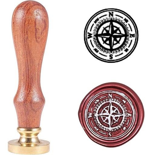 Pieczęć, stempel do wosku, laku wzór KOMPAS