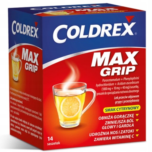 COLDREX MaxGrip lek przeciw objawom grypy 14 sztuk