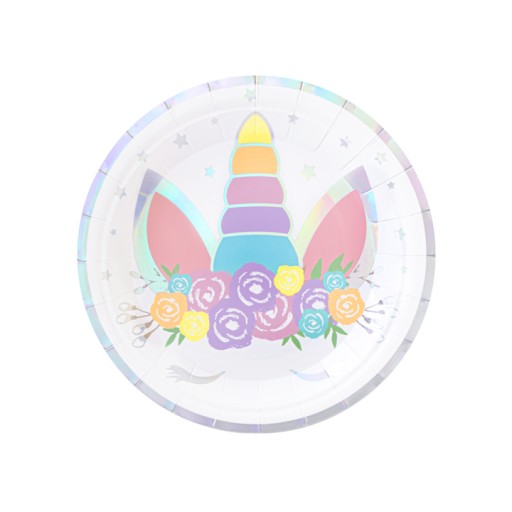TALERZYKI PAPIEROWE JEDNOROŻEC unicorn tort 6sz PP