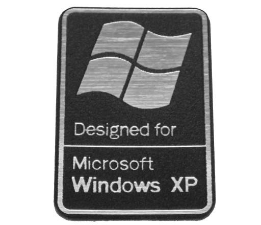 Naklejka Emblemat WINDOWS XP srebrna 19x27mm