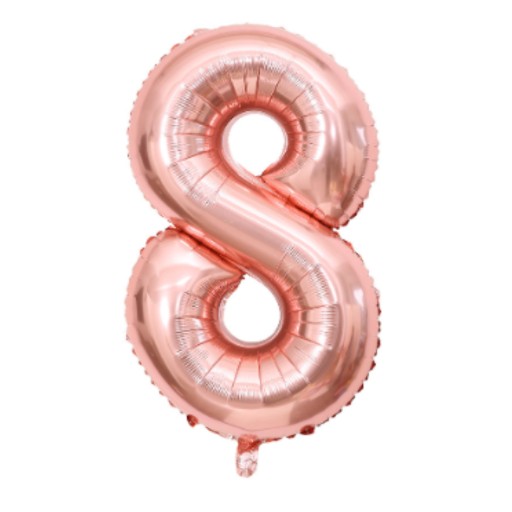 BALON FOLIOWY DUŻA CYFRA 8 ROSE GOLD 100 CM URODZINY
