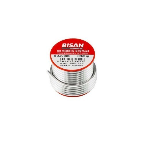 Lut miękki 3,0 mm 250g cyna do lutowania BISAN