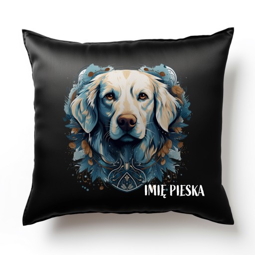 POSZEWKA SATYNA 40CM GOLDE RETRIEVER RETRIWER PIES DLA PSA IMIĘ