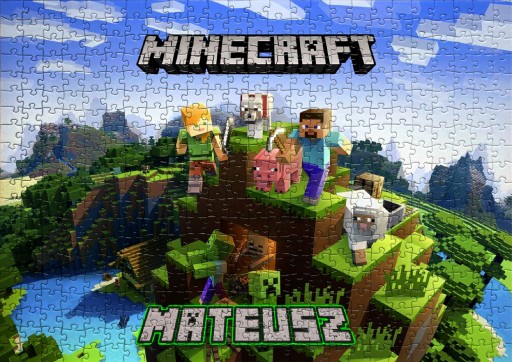 Puzzle MINECRAFT + Imię dziecka 252 EL - Pudełko