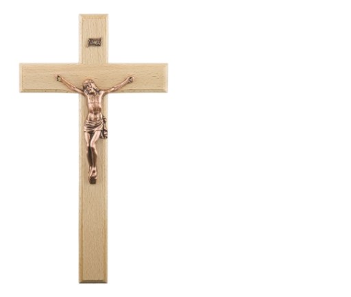 Krzyż Wiszący na ścianę drewno 32 cm naturalny