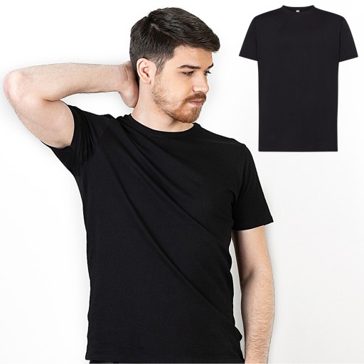 KOSZULKA MĘSKA ROBOCZA T-SHIRT BAWEŁNIANA CZARNA L