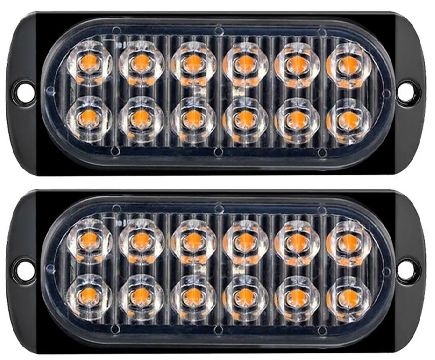 2 x ŚWIATŁO OSTRZEGAWCZE 12 LED KOGUT AWARYJNE