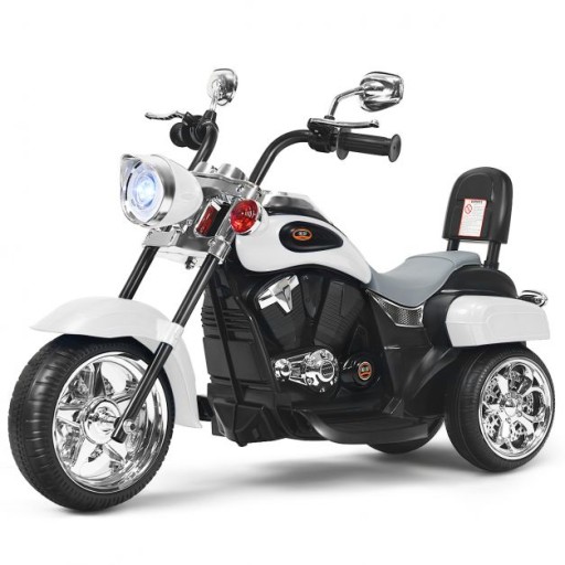 Motocykl elektryczny dla dzieci chopper 3 km/h światło LED przód/tył