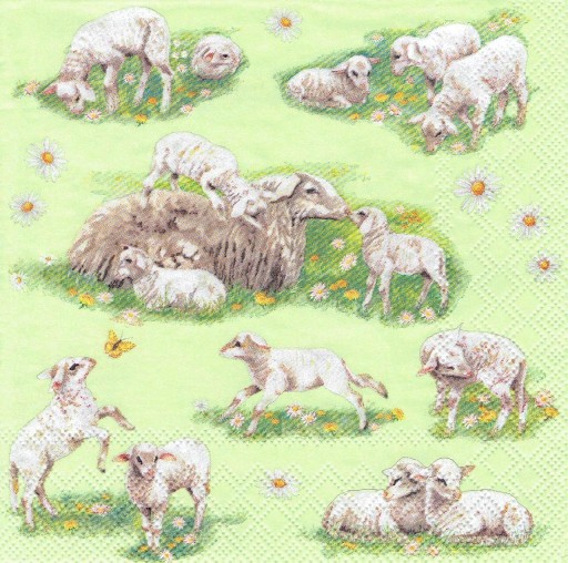 Serwetka decoupage 50C serwetki Wielkanoc baranki