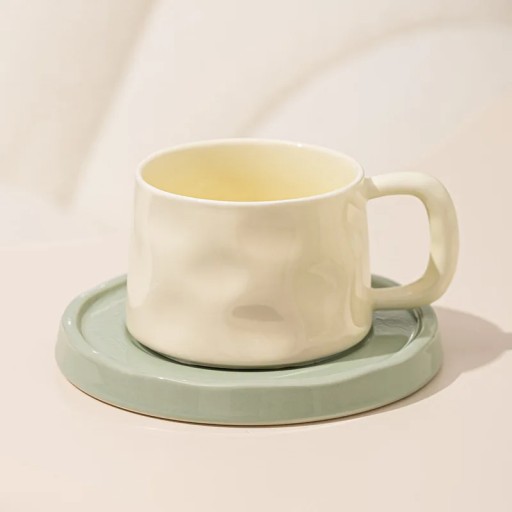 Ceramic Coffee Mug French Style Afternoon Tea Cup And Snack Saucer Set