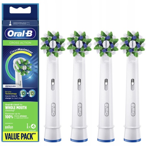 ORAL-B CROSS ACTION 100% ORYGINALNA KOŃCÓWKA 4 x