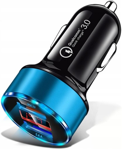 SZYBKA 3.1A SAMOCHODOWA ŁADOWARKA QUALCOMM 3.0 LED
