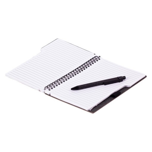 NOTATNIK A5 EKO NOTES TELDE 70 KARTEK LINIA CZARNY + DŁUGOPIS