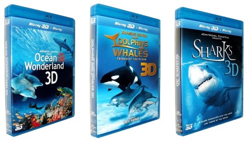 PERŁA OCEANÓW + DELFINY + REKINY (3 x BLU-RAY 3D + 2D) Lektor PL