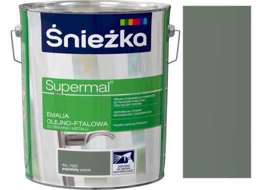 ŚNIEŻKA EMALIA OLEJNO-FTALOWA 10L POPIELATA 7023