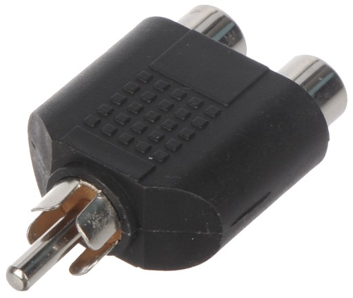 Adapter Przejście wtyk RCA - 2x gniazdo RCA