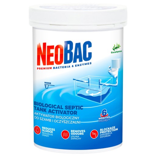 BAKTERIE do SZAMBA i OCZYSZCZALNI NEOBAC 5 kg AKTYWATOR OCZYSZCZALNI ENZYMY