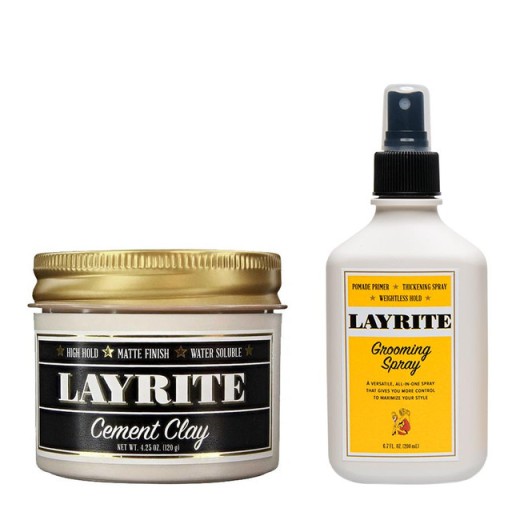 Zestaw do włosów Layrite Grooming Spray i Cement