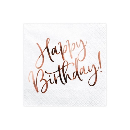 SERWETKI NA ROCZEK URODZINY HAPPY BIRTHDAY ROSEGOL