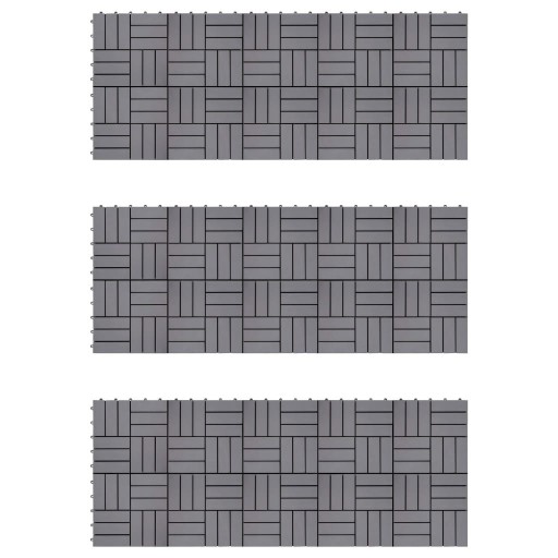 Płytki tarasowe, 30 szt., poszarzane, 30x3