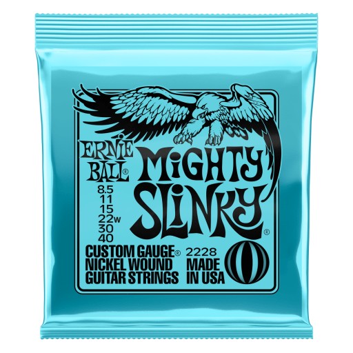 Struny do gitary elektrycznej Ernie Ball 2228 Mighty Slinky Nickel 8,5-40