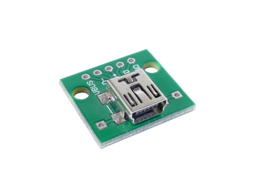 GNIAZDO MINI USB PRZEJŚCIE NA PCB 5 PIN