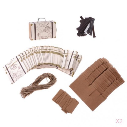 100 sztuk/zestaw pudełko cukierków w stylu bagażu Cookie Gift