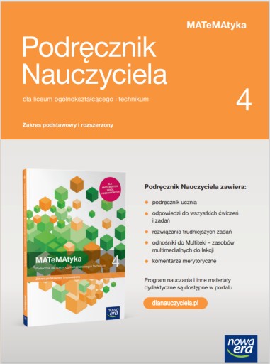 MATEMATYKA 4 PODRĘCZNIK NAUCZYCIELA PODSTAWOWY I ROZSZERZONY NOWA ERA