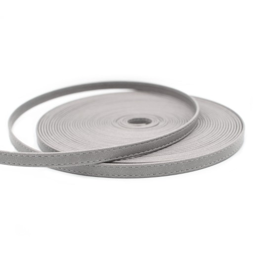 PASEK Z EKOSKÓRY PRZESZYTY SZARY 8 mm