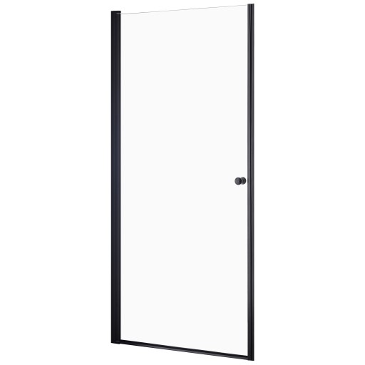 DRZWI PRYSZNICOWE WNĘKOWE UCHYLNE 85 CM BLACK KABINA WALK-IN SZYBA ŚCIANKA