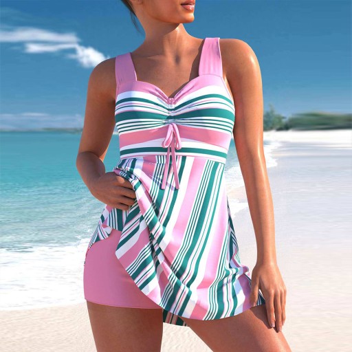 STRÓJ KĄPIELOWY PLUS SIZE SPÓDNICZKA BIKINI