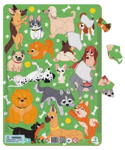 Puzzle ramkowe Psy - 53 elementy 300219