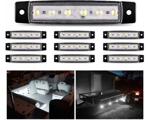 LAMPKI ŚWIATŁO OBRYSOWE OBRYSÓWKI LED ZESTAW 10 SZT 6LED