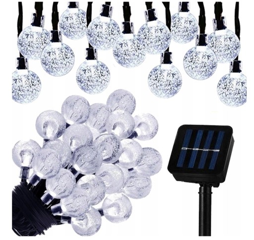 GIRLANDA SOLARNA OGRODOWA LAMPKI LED 30 ŻARÓWEK