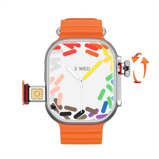 CDS9 Smart Watch --SIM Wifi GPS LTE, guma, pomarańcze i czerwienie