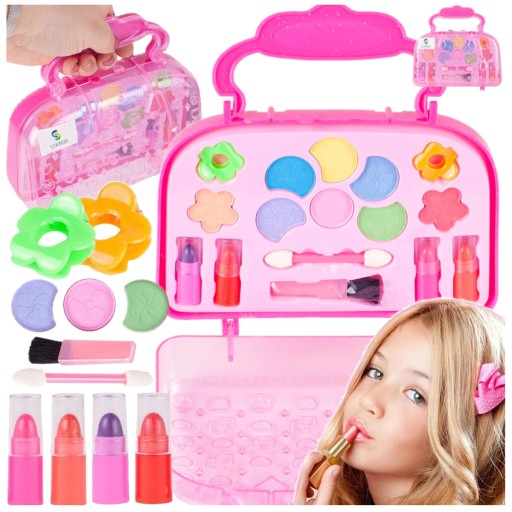 ZESTAW KOSMETYKÓW DO MALOWANIA MAKIJAŻU DLA DZIECI KOSMETYKI MAKEUP TOREBKA