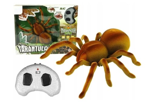 Włochaty Zdalnie sterowany pająk tarantula 26cm brązowy na pilota 9986M