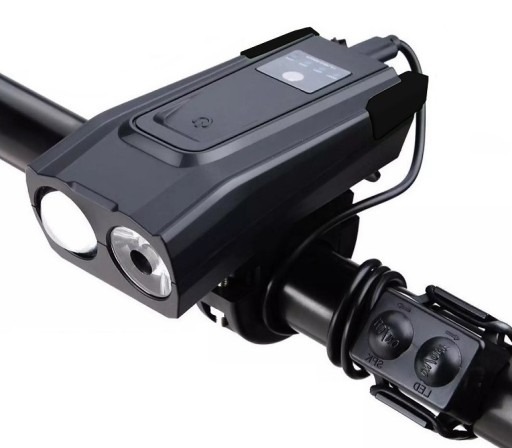 LAMPKA ROWEROWA LED DZWONEK PRZÓD ŚWIATŁO MTB 3