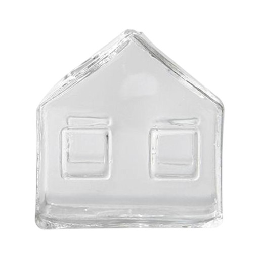 Szklany wazon na kwiaty w kształcie domu 6x6x9cm