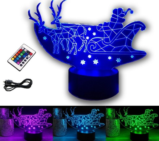 OZDOBA ŚWIĄTECZNA MIKOŁAJ 3D LED KOLORY RGB PILOT