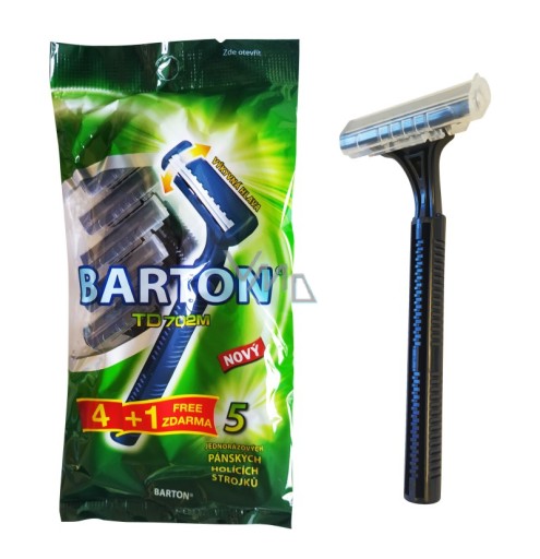 Bartoň golarka 2-ostrzowa obrotowa dla mężczyzn 5 sztuk TD702M