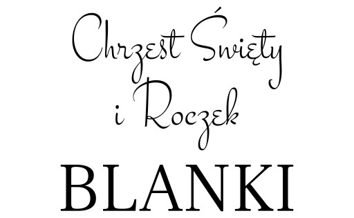 naklejka Chrzest Święty Roczek Imię 45cm na tablicę ściankę