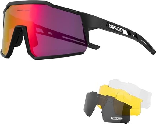 Okulary Rowerowe Polaryzacyjne Sportowe Kapvoe na Rower 4 Szkieł Wymienne