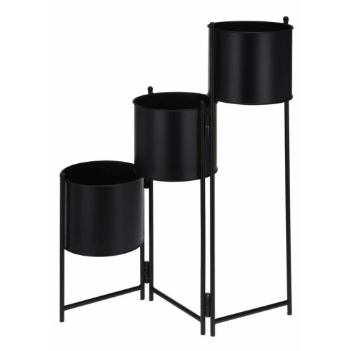 KWIETNIK stojący na 3 donice rozkładany czarny metalowy 64cm