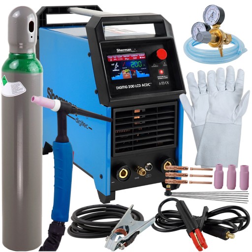 Spawarka TIG AC/DC 200 A SHERMAN LCD PULS zestaw