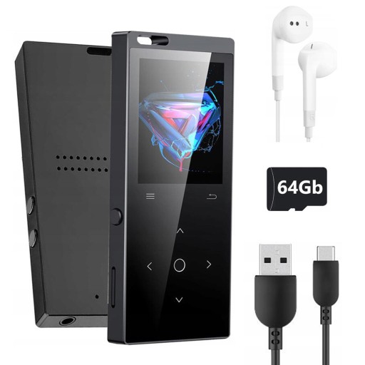 ODTWARZACZ MUZYCZNY MP4 BLUETOOTH RADIO 64GB PRZENOŚNY LCD