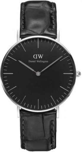ZEGAREK DANIEL WELLINGTON DAMSKI CZARNY SKÓRA + BRANSOLETKA DW00500932