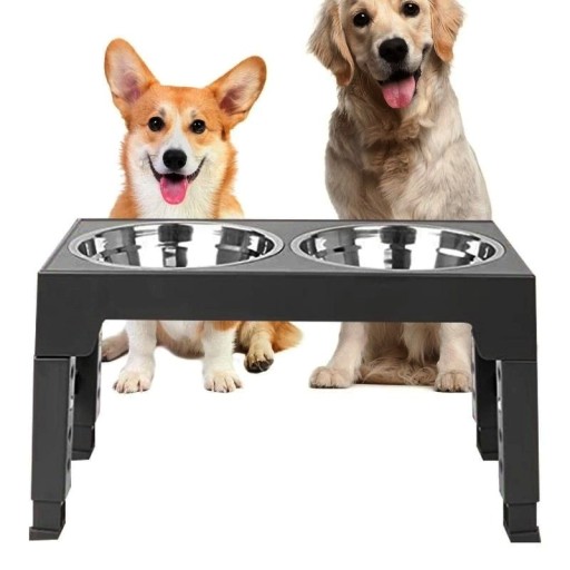 Zestaw dwóch misek spowalniająca jedzenie metalowa 1Dog czarny 1,3 l