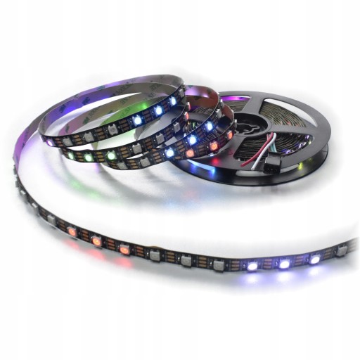 Taśma LED WS2812B Magic 60 led/m IP20 5m czarna
